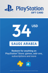 PlayStation Network Card 34 USD (SA) PSN Key Saudi Arabia