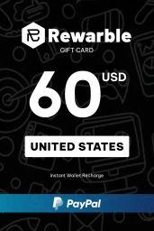 Rewarble Paypal $60 USD Gift Card (US) - Rewarble - Digital Code