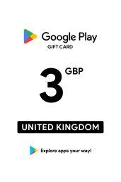 Google Play £3 GBP Gift Card (UK) - Digital Code