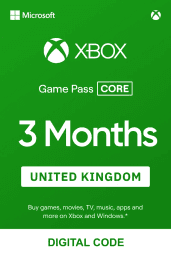 Xbox Game Pass Core 3 Months (UK) - Xbox Live - Digital Code
