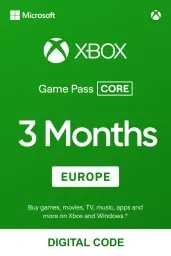 Product Image - Xbox Game Pass Core 3 Months (EU) - Xbox Live - Digital Code