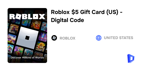 Roblox Gift Card - 5 USD (400 Robux), Gift Card