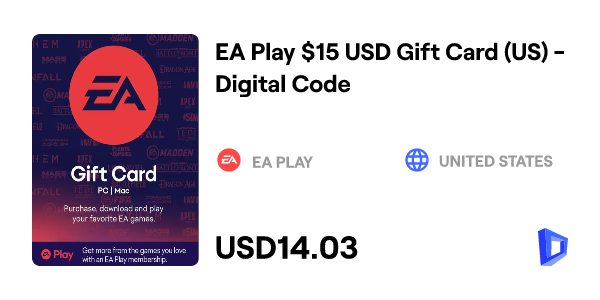 Buy EA Play $15 USD Gift Card (US) - Digital Code