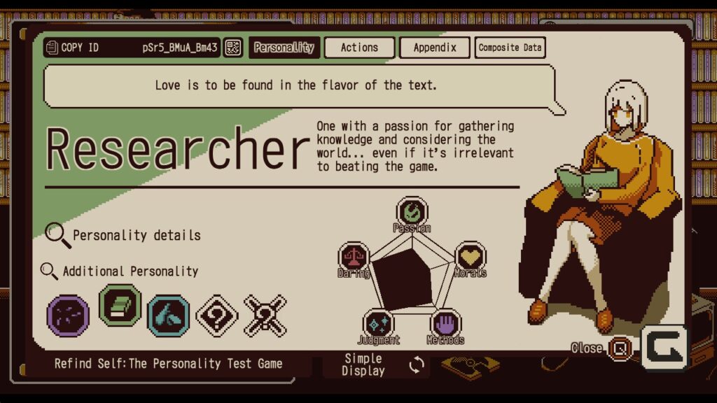 Refin Self Game Personality Type