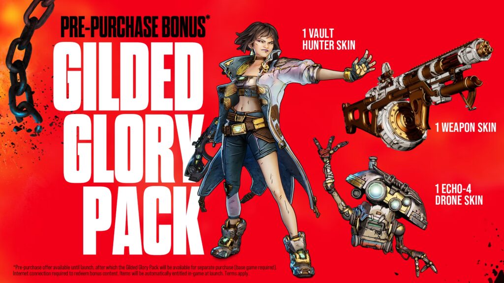 Borderlands 4 Pre Order bonus gilded glory pack