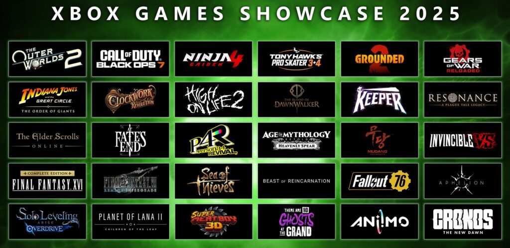 all games announced at Xbox Games Showcase 2025