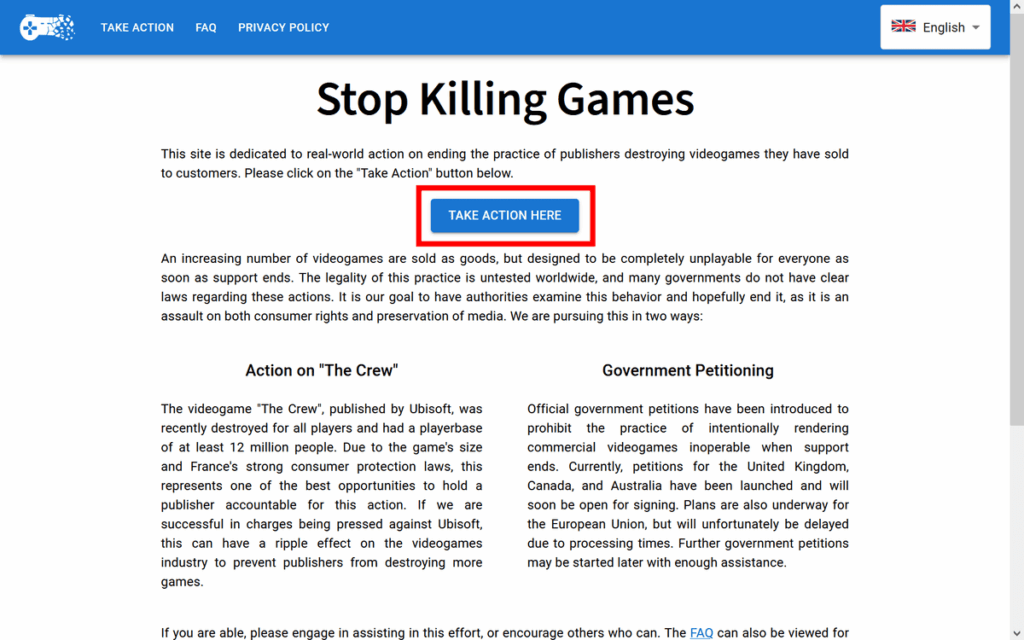 Stop Killing Games Petition 