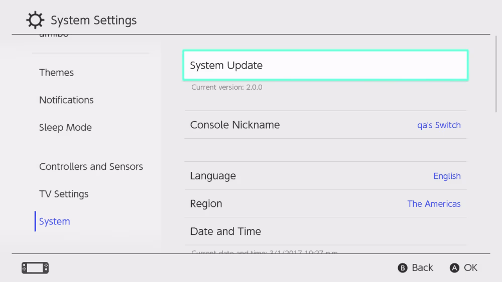 Nintendo Switch 2 System Settings Update