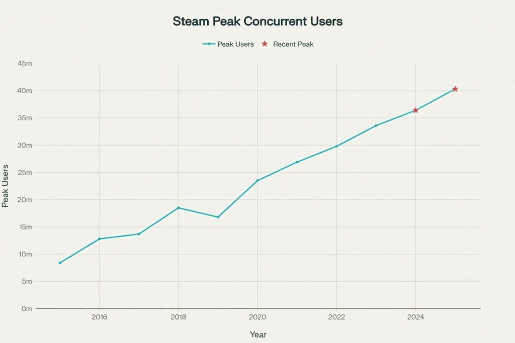 Steam Peak Concurrent Users 
