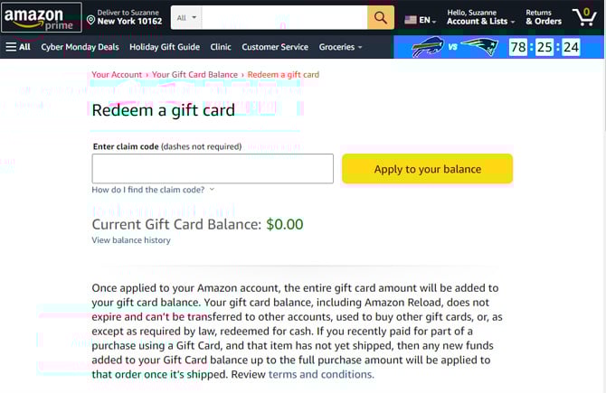 How to Redeem Amazon Gift Card