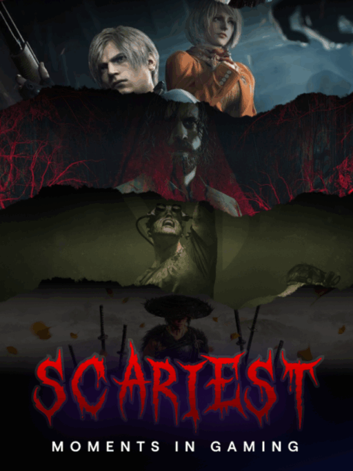 Collage of horror games like Silent Hill F, Alan Wake 2, and Resident Evil 4 Remake with eerie lighting and fog.