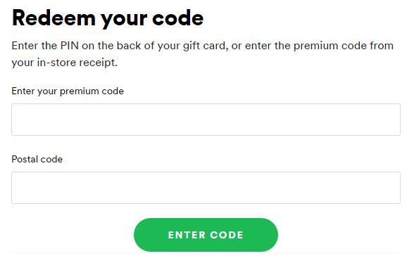 Redeem Spotify Gift Cards