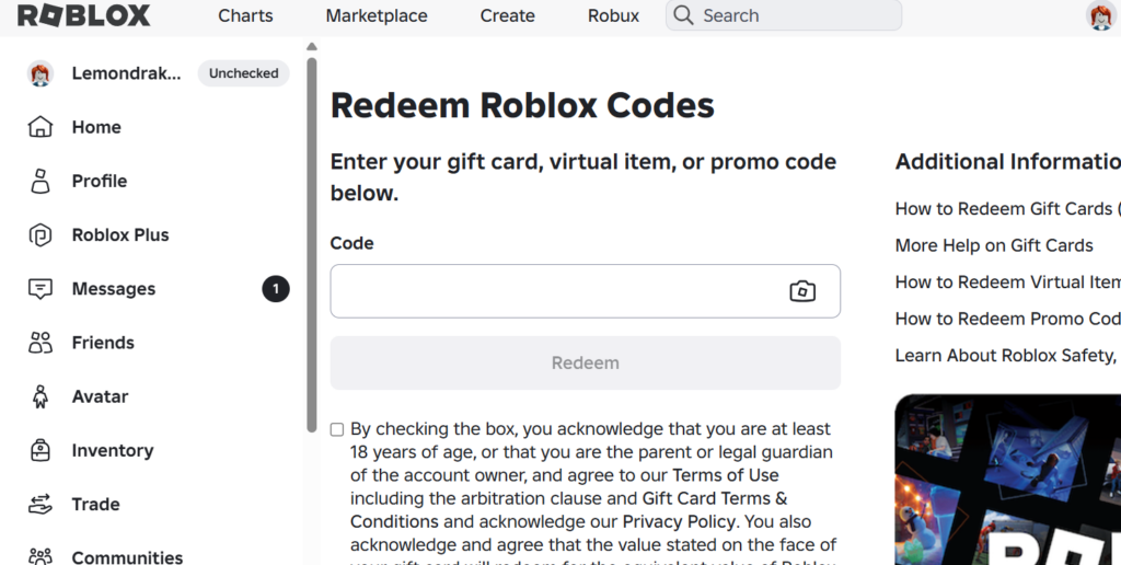 redeem roblox gift card