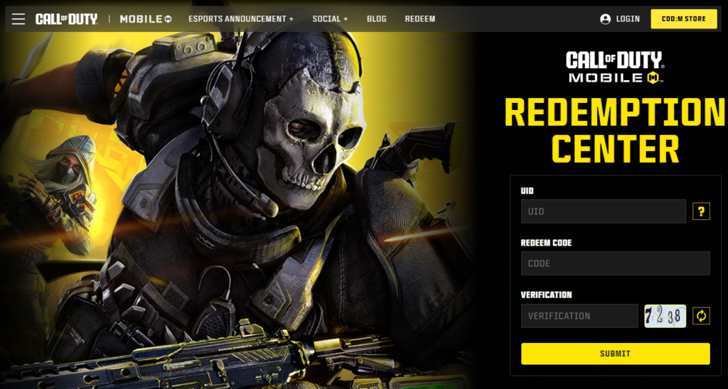 COD Mobile code redemption center