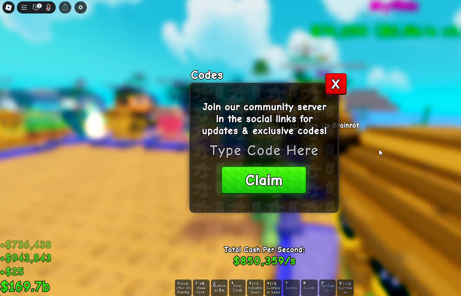 Plants vs Brainrots Codes 