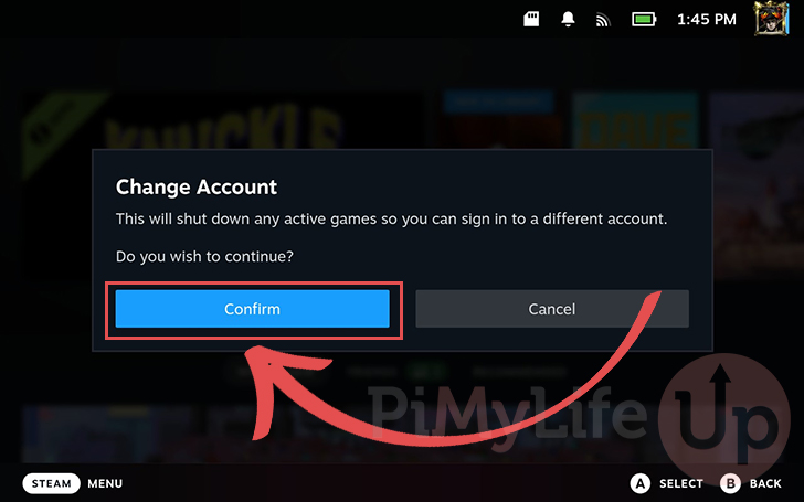 steam change password