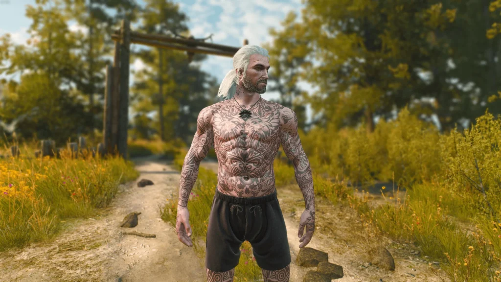 Witcher 3 Geralt tattoos mod