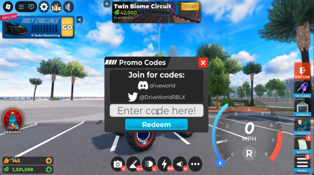 Drive World codes