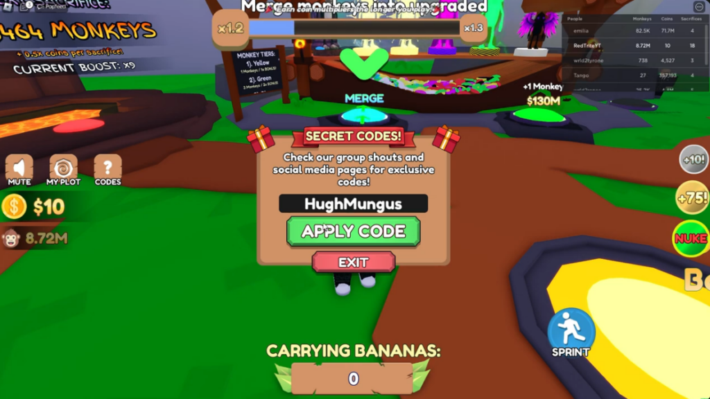 Monkey Tycoon codes