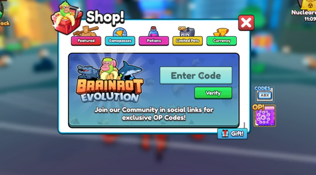 Cute Brainrot Evolution codes