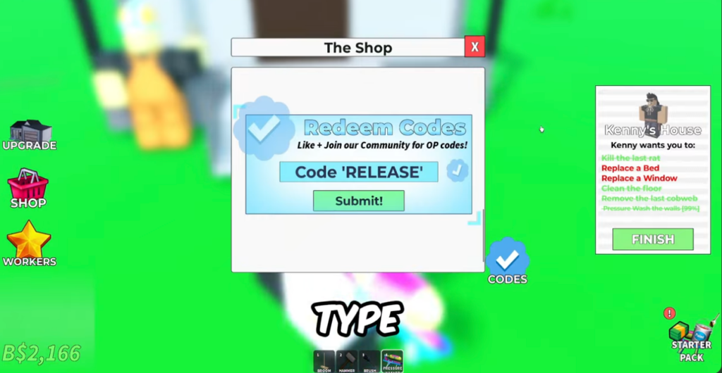 how to redeem clean a house codes 