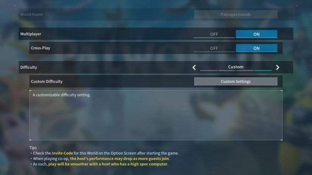 How to enable (and disable) crossplay in Palworld?