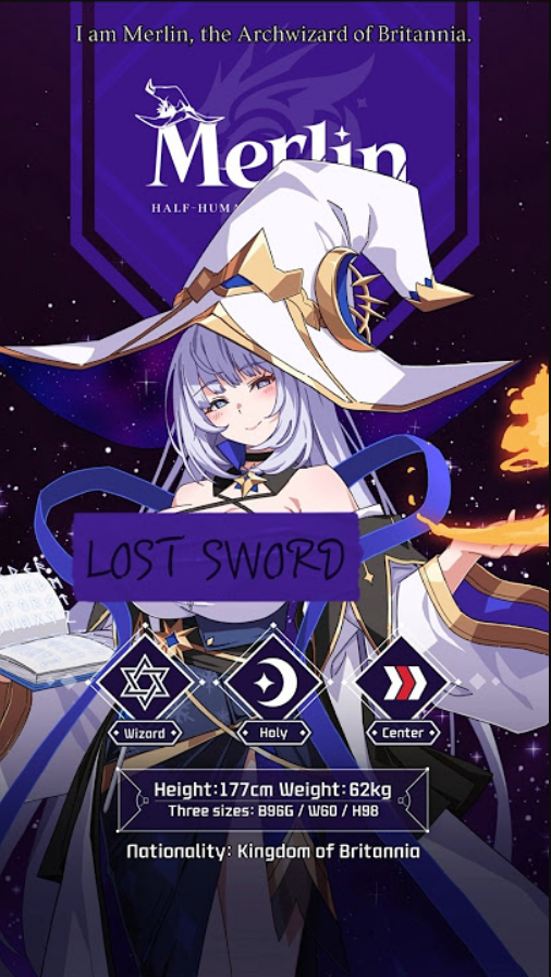 Lost Sword Merlin character