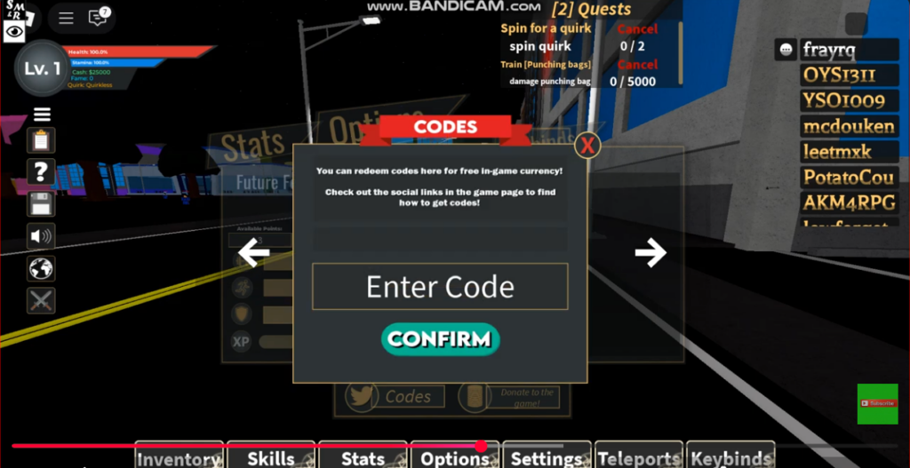 how to redeem Boku No Roblox Codes