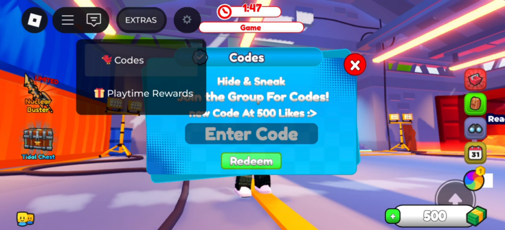 how to redeem Hide and Sneak codes 