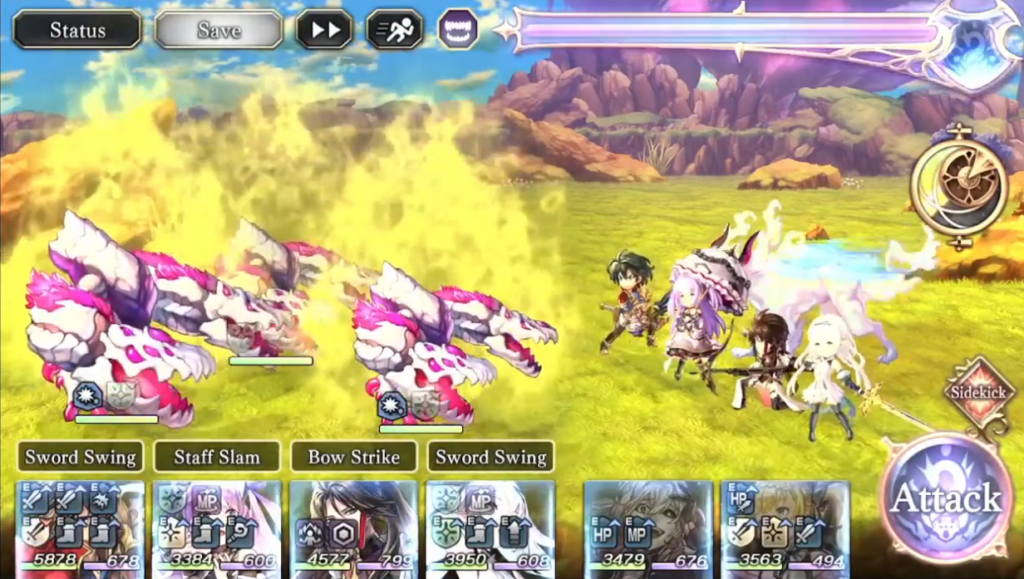 Another Eden combat