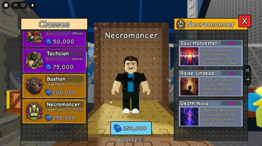 Survive Zombie Arena Necromancer class