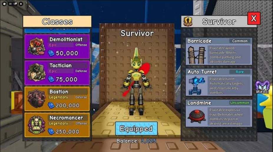 Survive Zombie Arena Survivor class