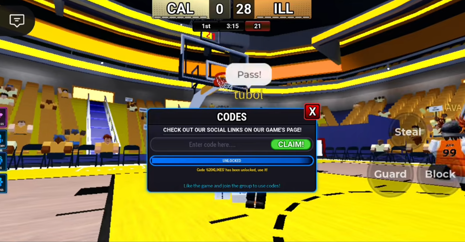 how to redeem basketball legend codes