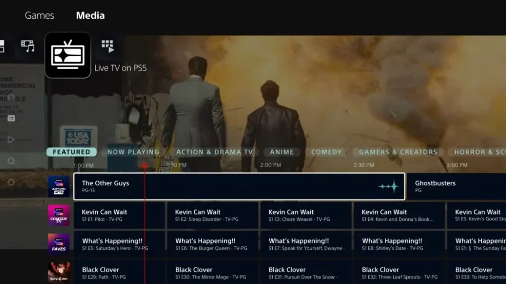 live tv on ps5