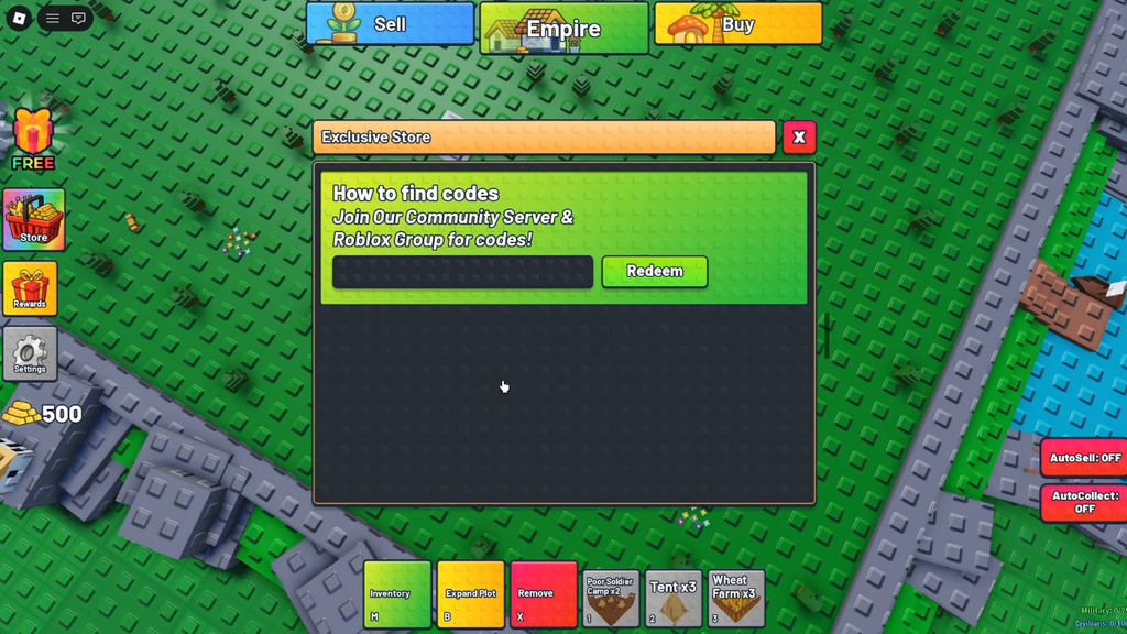 Tiny Empires codes