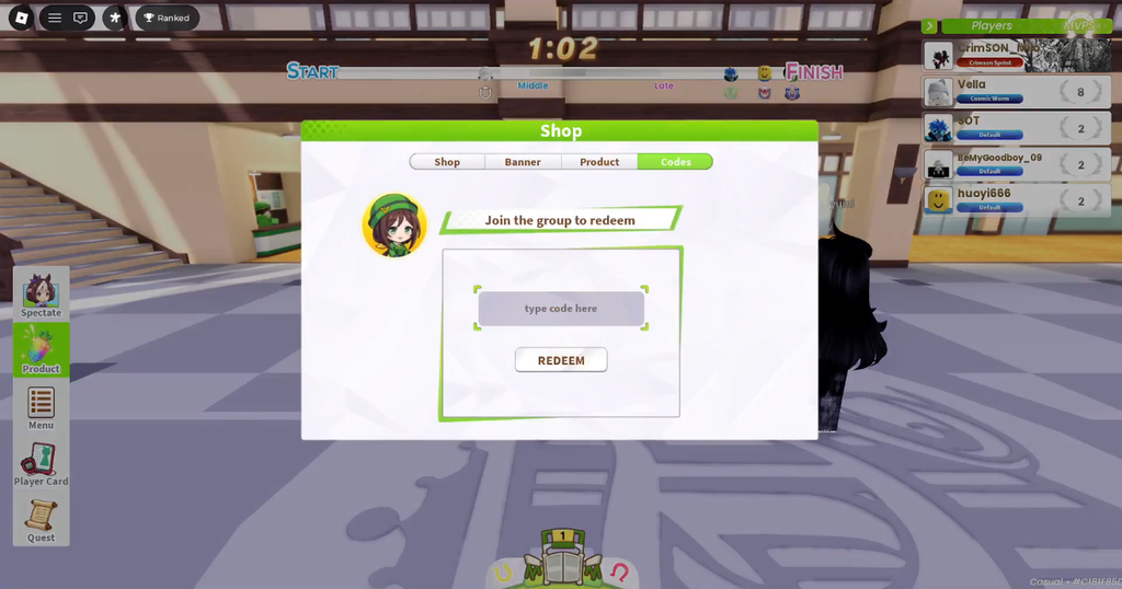 Uma Racing codes