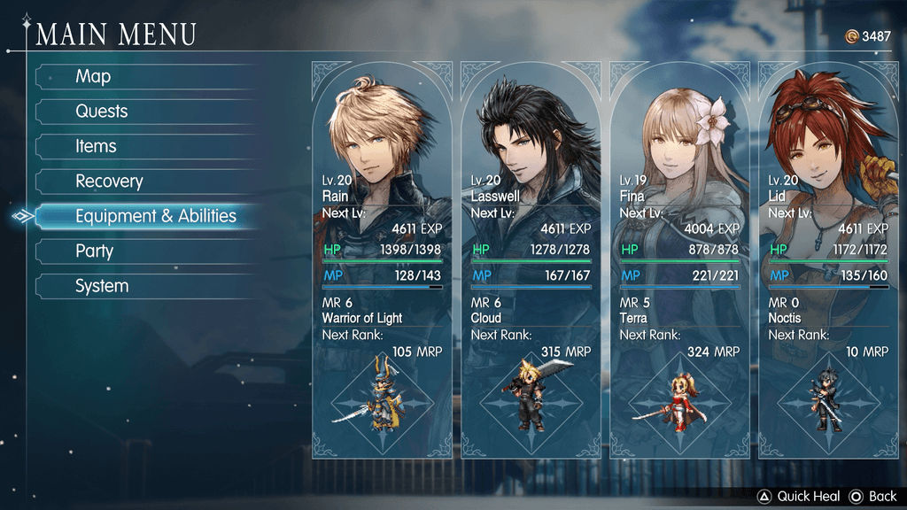 Final Fantasy Resonance equipment