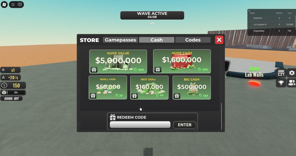 Zombie War Tycoon Codes