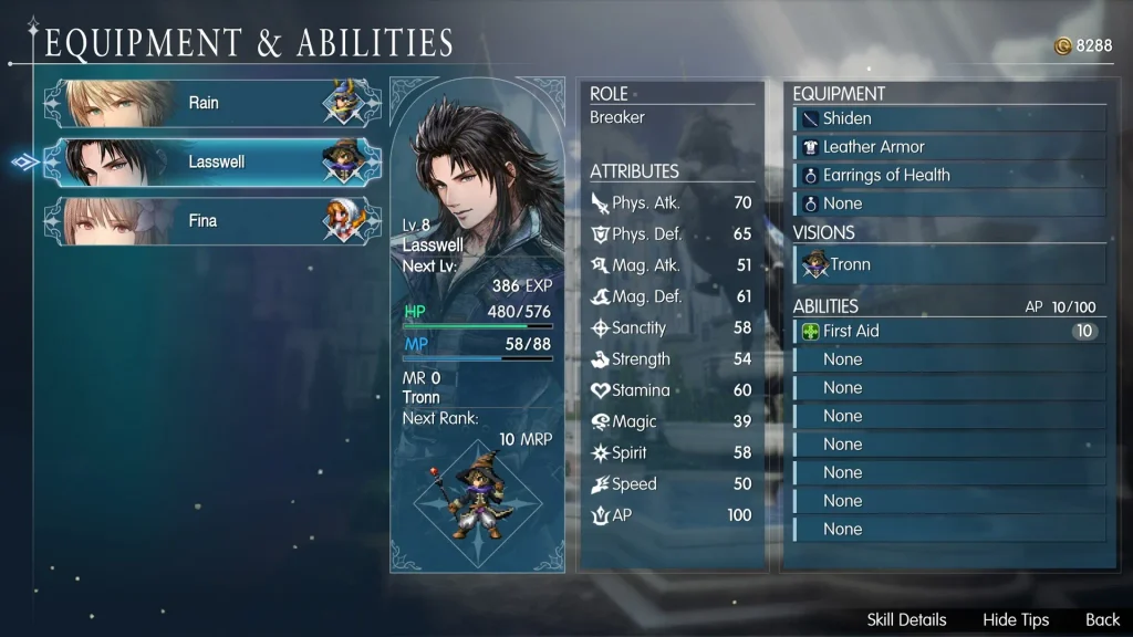 Final Fantasy Resonance Laswell abilities
