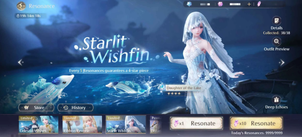 The resonance gacha system in Infinity Nikki