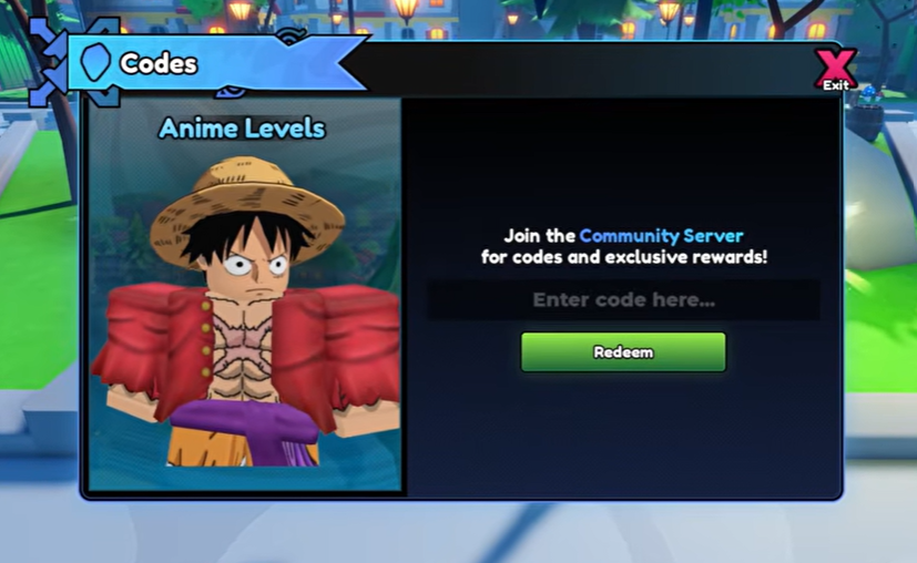 Redeem Anime Levels Codes roblox