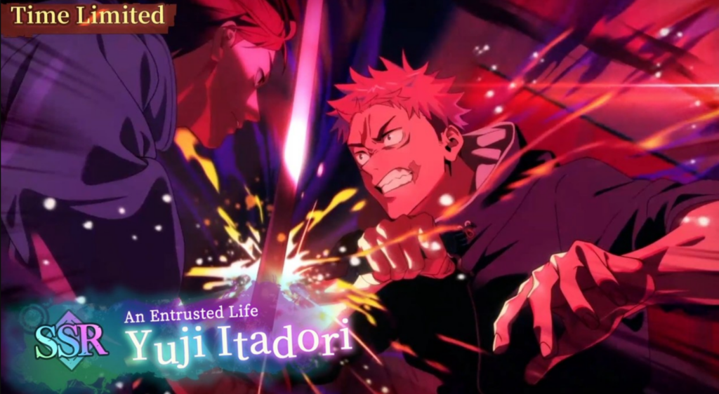 Yuji Itadori Life Entrusted to Me hero card in Jujutsu Kaisen Phantom Parade